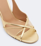 Malone Souliers Petra leather and mesh slingback sandals