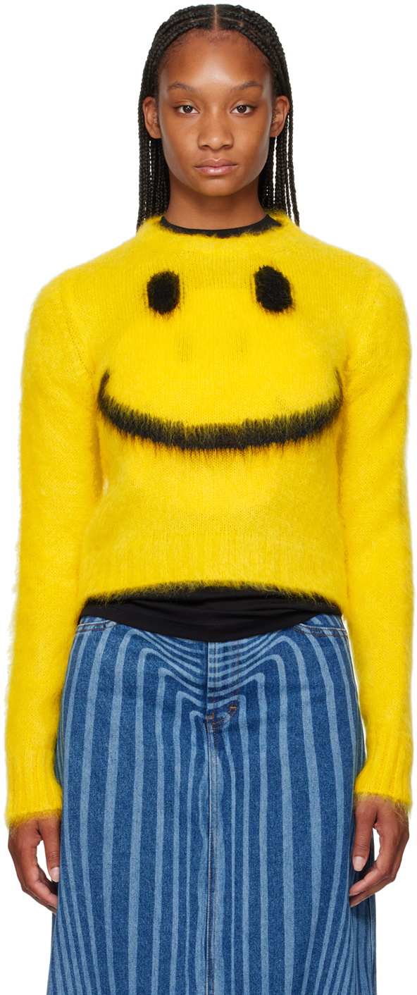 Moschino Yellow Intarsia Sweater