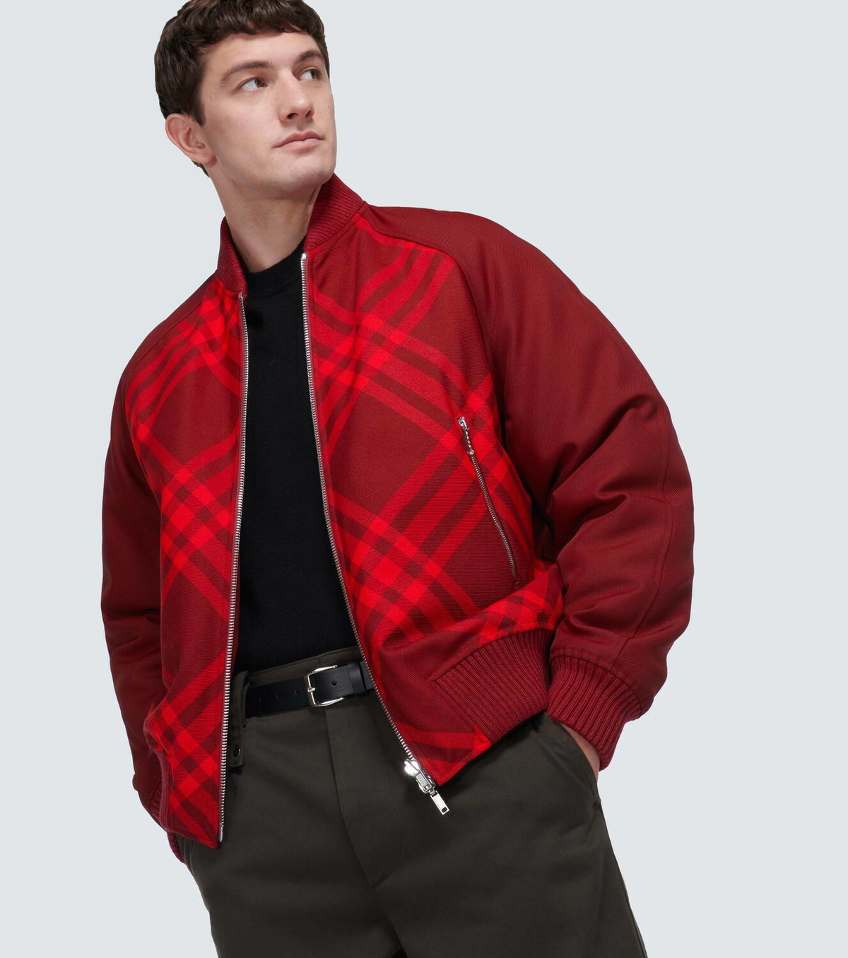 ジャケット BURBERRY Embroidered Polyester Blend Bomber Jacket Burberry Check wool-blend bomber jacket Burberry
