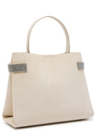 Brunello Cucinelli Stud-embellished Suede top Handle bag - Ivory - One Size