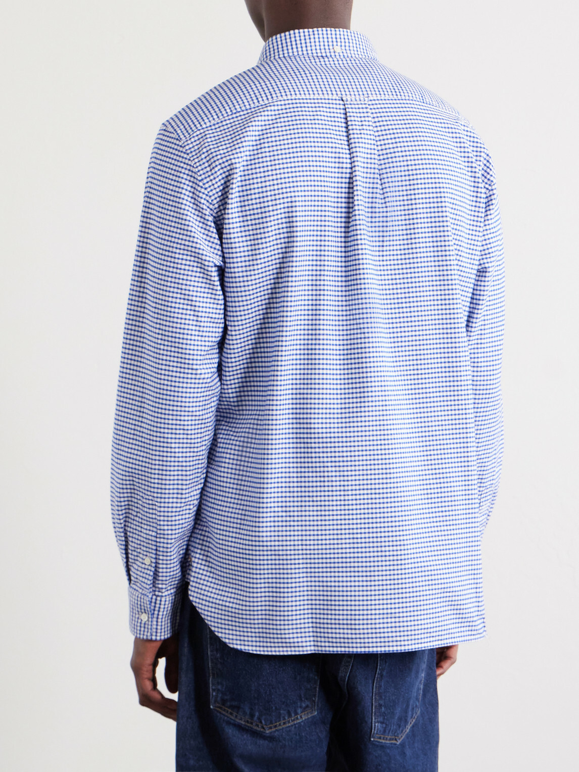 Beams Plus - Button-Down Collar Checked Cotton Shirt - Blue