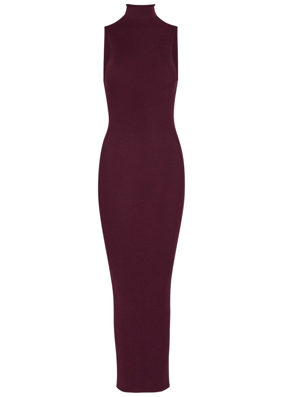 Armarium Cosima Fine-knit Midi Dress Dark Red