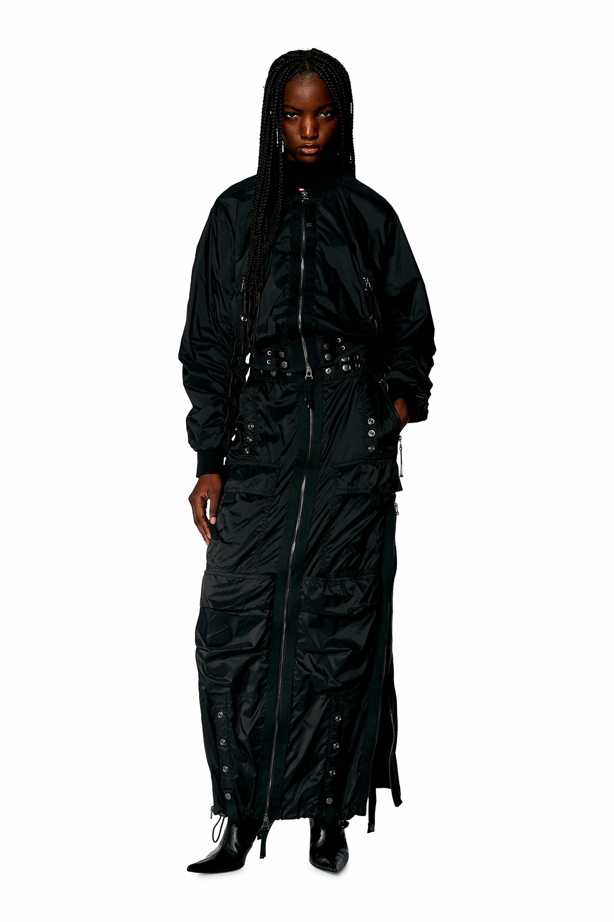 Diesel Bomber jacket in light nylon - Jackets Womens in Black