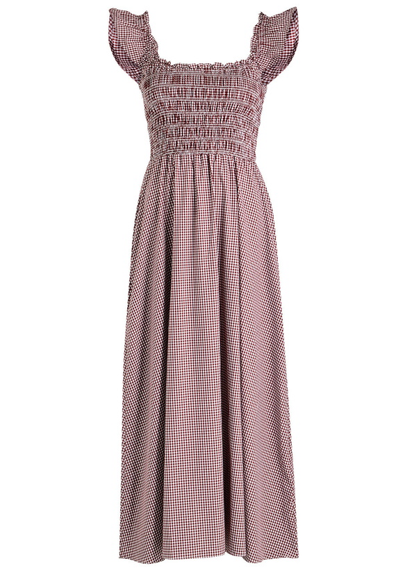 Photo: Faithfull The Brand Eudora Gingham Stretch-cotton Midi Dress Red
