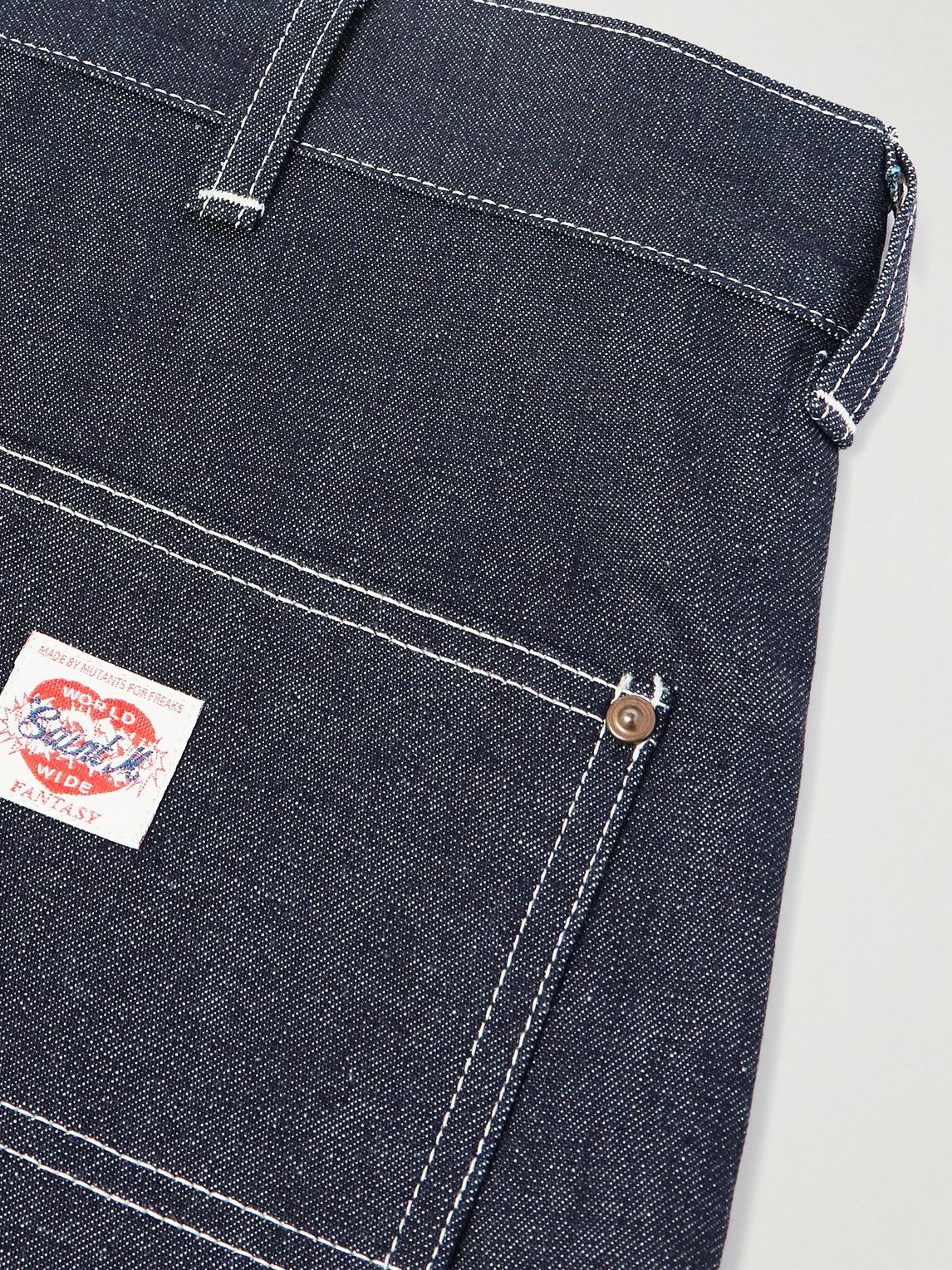 SAINT MXXXXXX - Straight-Leg Logo-Appliquéd Denim Shorts - Blue