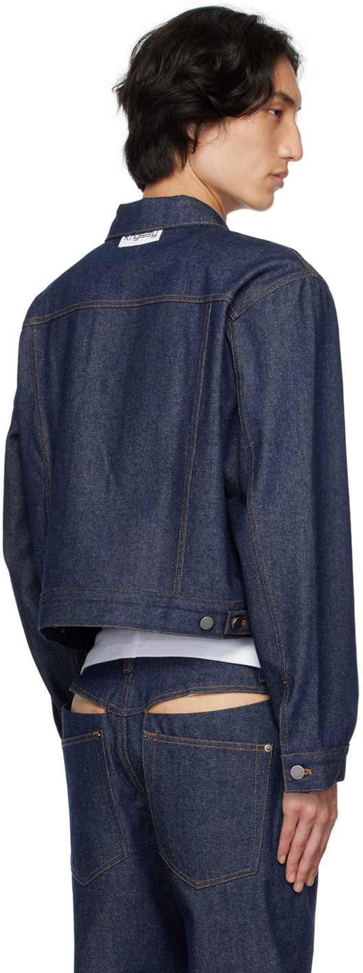 K.NGSLEY Indigo Cropped Denim Jacket