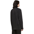 Lemaire Black Dry Silk Double-Breasted Blazer