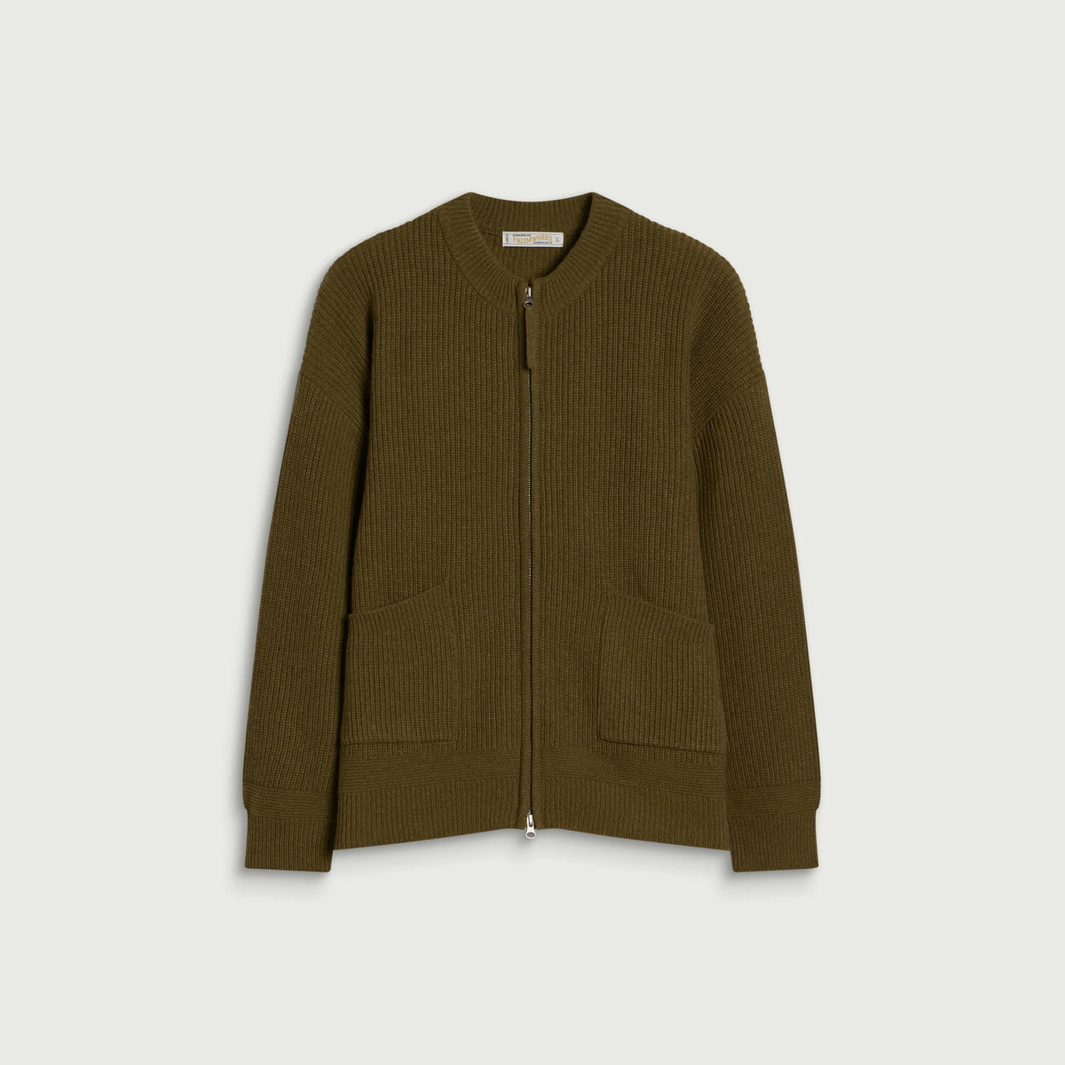 FrizmWORKS Men's Wool Deck Zipup Cardigan in Cinnamon