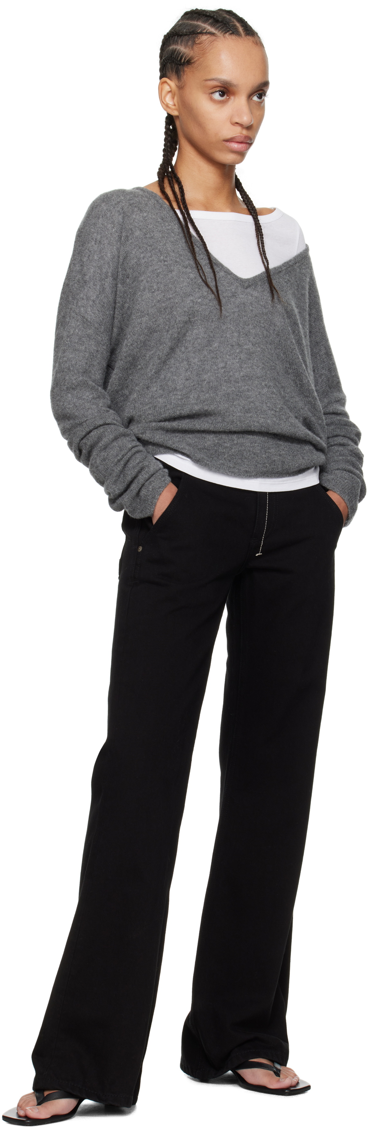 Fax Copy Express Black '000' Slim Flared Jeans
