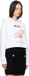 Moschino White Heart Safety Pin Sweatshirt