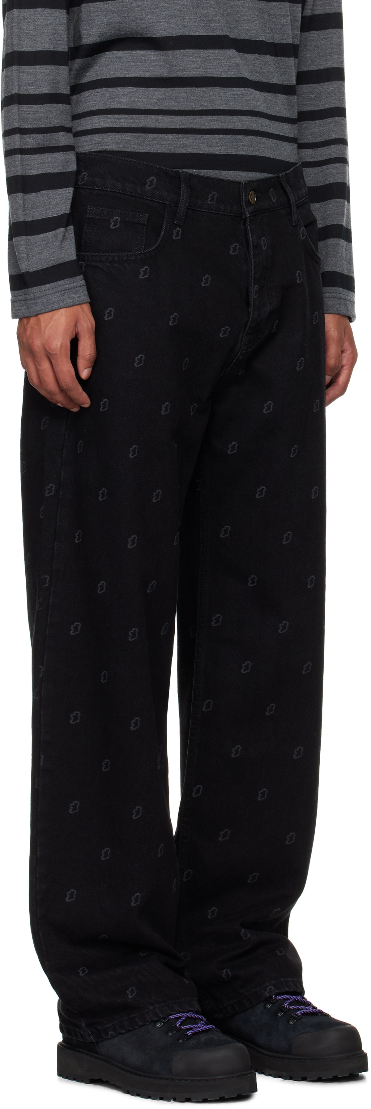 Robyn Lynch Black Laser Etched Eire Motif Jeans