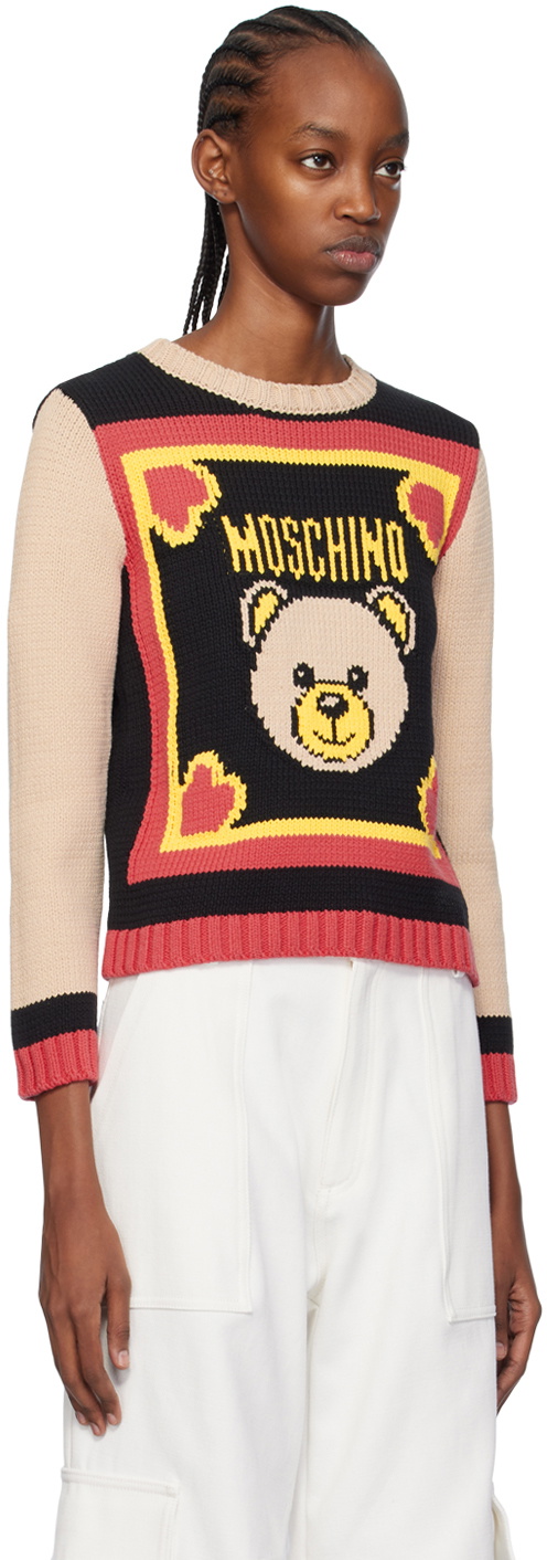 Moschino Multicolor Intarsia Sweater