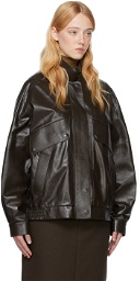 The Row Brown Efren Leather Jacket