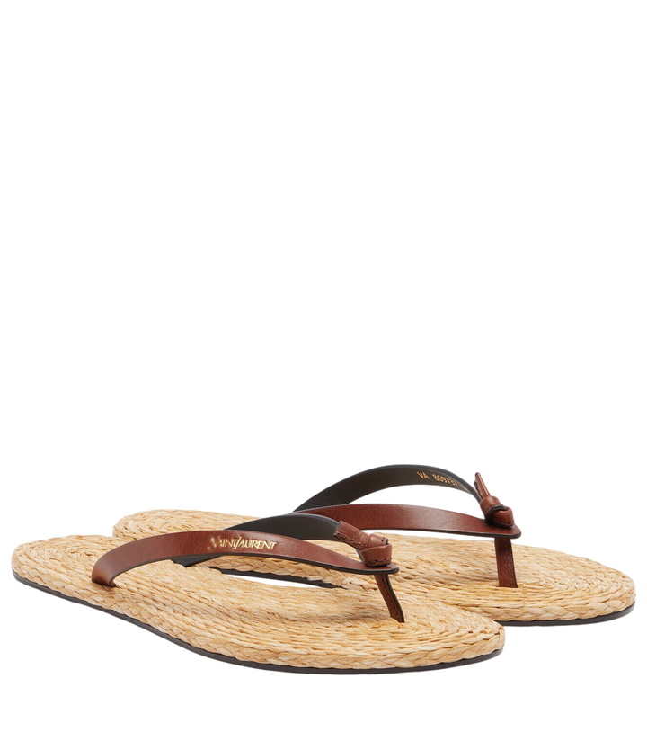 Photo: Saint Laurent Pool leather-trimmed thong sandals