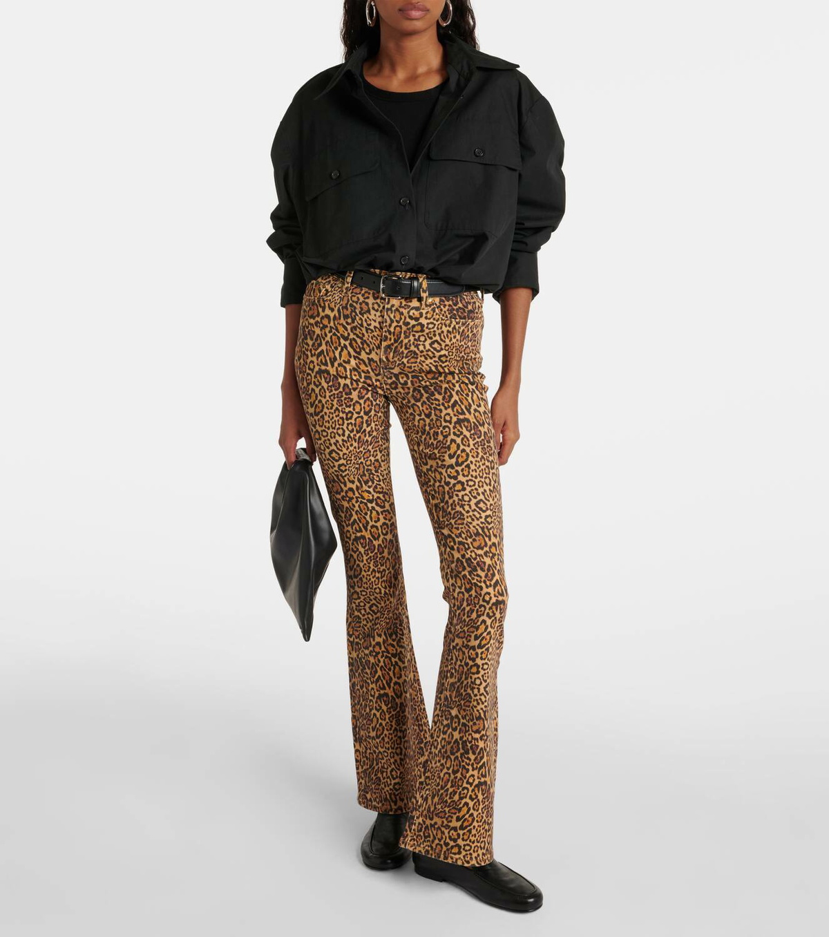 【7 For All Mankind】 Alileopard-プリント high-riseフレアジ 7 For All Mankind Ali leopard-print high-rise flared jeans 7