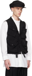 Yohji Yamamoto Black Peaked Lapel Vest