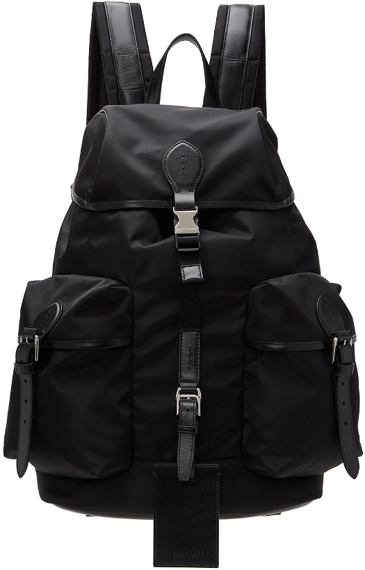 Photo: Ralph Lauren Purple Label Black Nylon Backpack