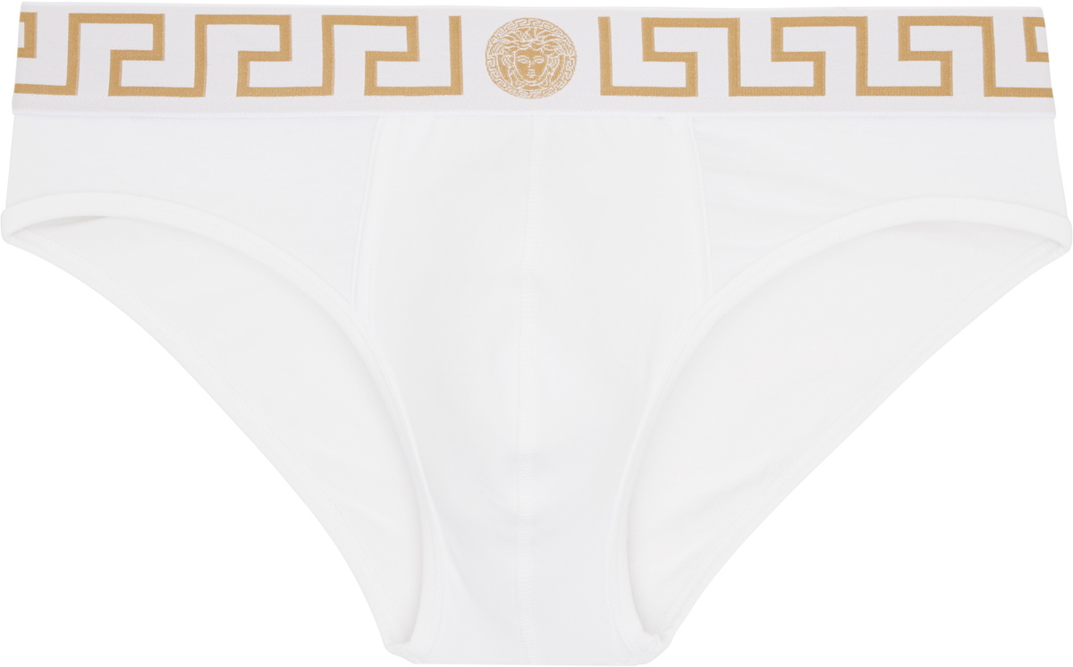 Versace Underwear Three-Pack Multicolor Greca Border Briefs