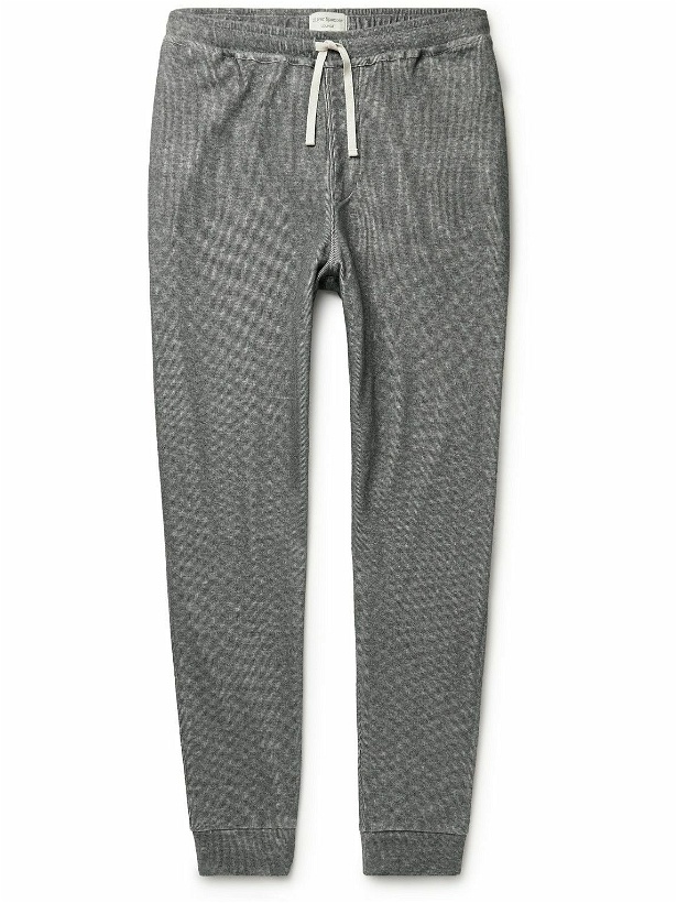 Photo: Oliver Spencer Loungewear - Milner Slim-Fit Tapered Recycled Cotton-Blend Jersey Sweatpants - Gray