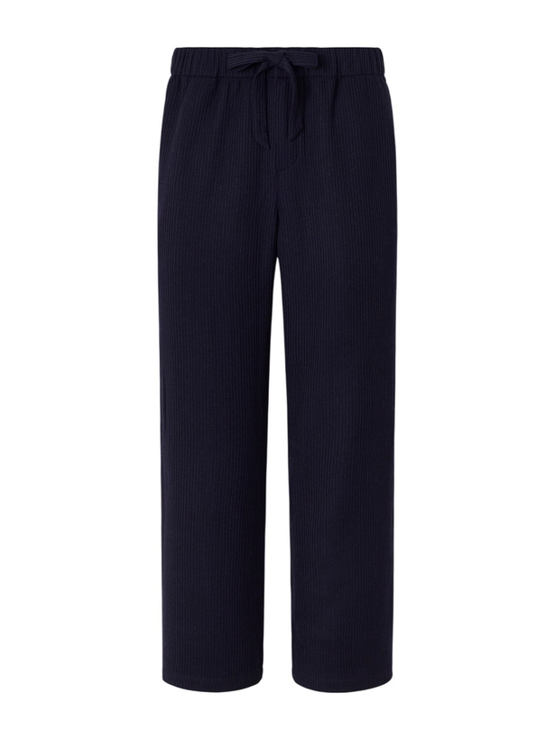 Photo: Frescobol Carioca - Luan Straight-Leg Wool Drawstring Trousers - Blue
