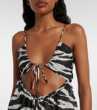 The Attico Zebra-print cotton muslin romper