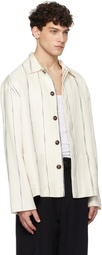 COMMAS Off-White Woven Stripe Resort Jacket