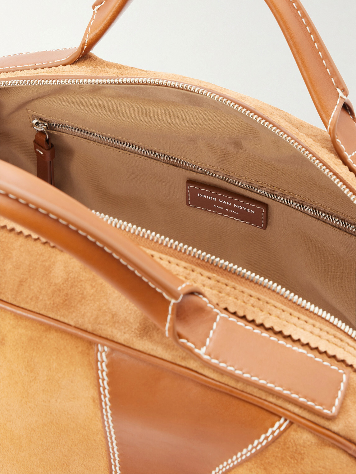 Dries Van Noten - Suede and Leather Duffle Bag