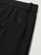 Balmain - Straight-Leg Cropped Wool-Twill Trousers - Black