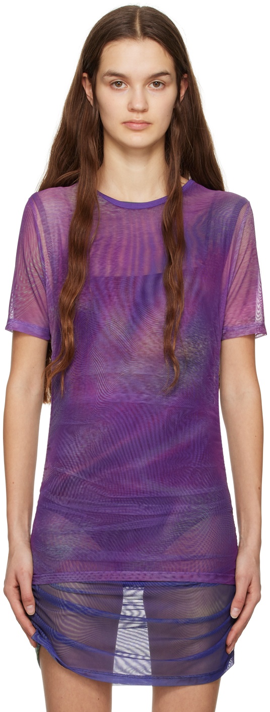 Photo: DRAE Purple Glitch Print T-Shirt