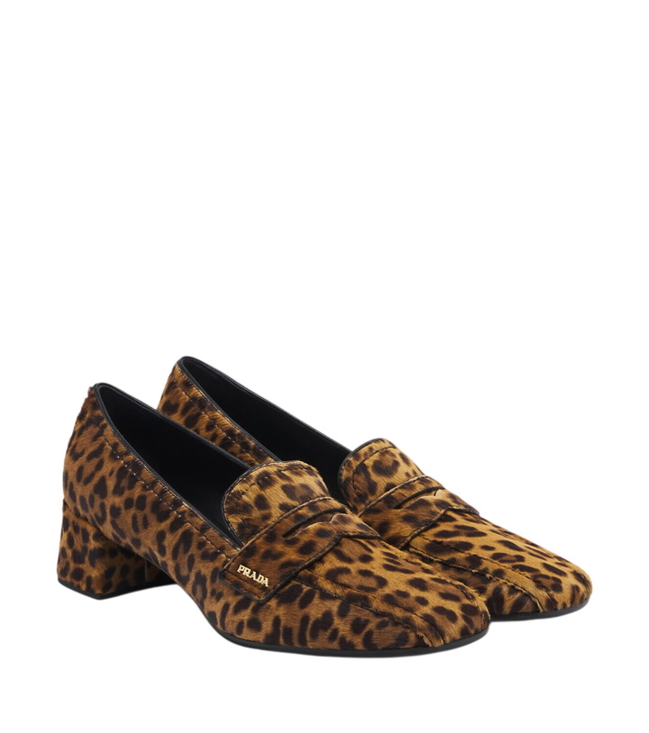 Photo: Prada Leopard-print calf hair loafer pumps