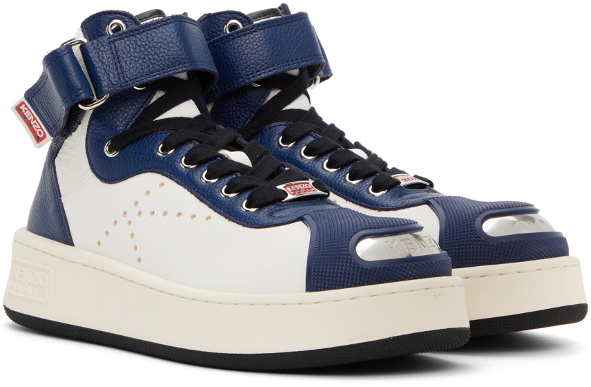 Kenzo White & Navy Kenzo Paris Hoops Sneakers Kenzo