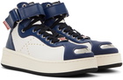 Kenzo White & Navy Kenzo Paris Hoops Sneakers