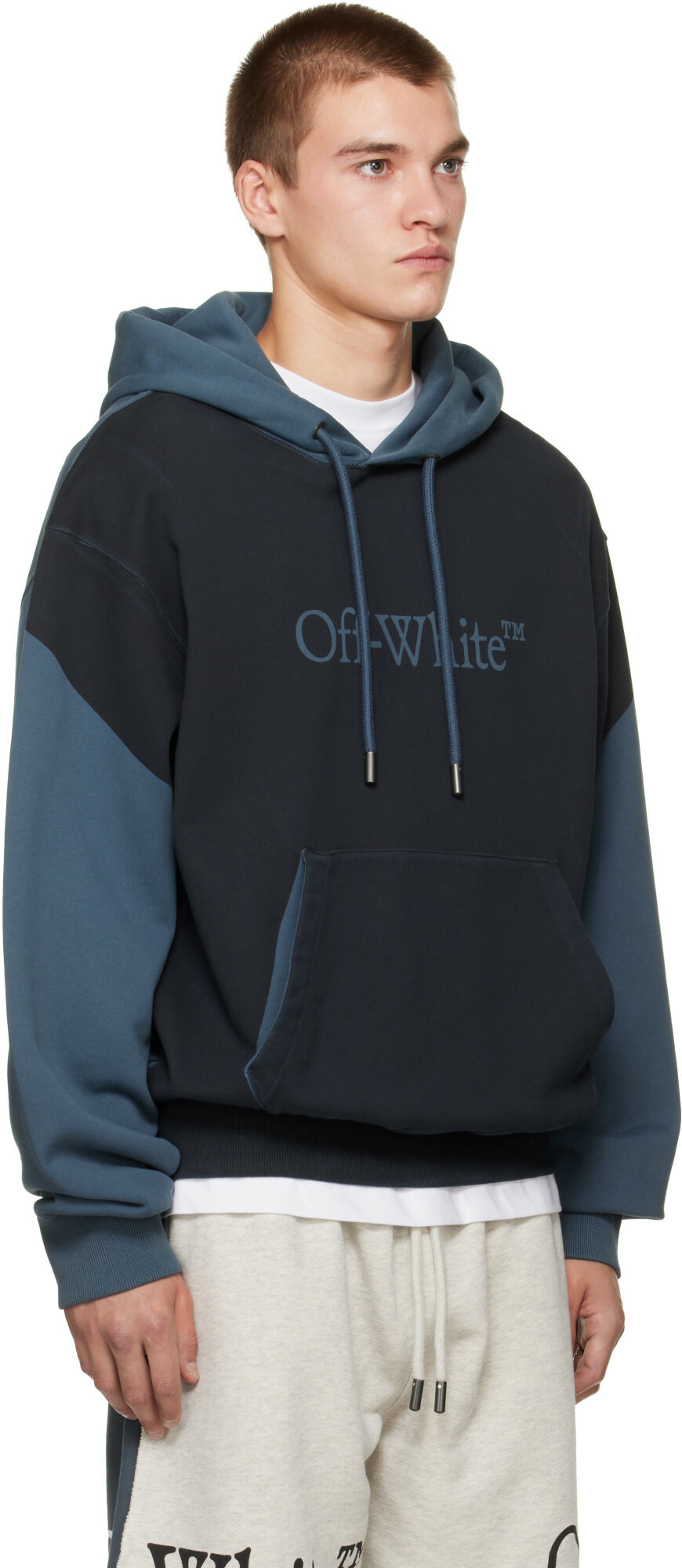 Off-White Blue Negative Big Bookish Regular Hoodie