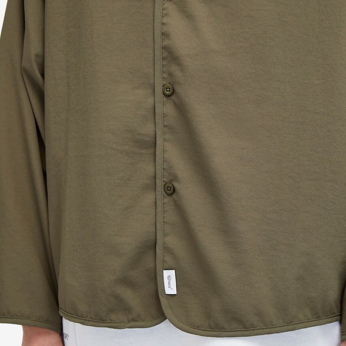 WTAPS Men's 06 Flannel Long Sleeve Baseball Shirt in Olive