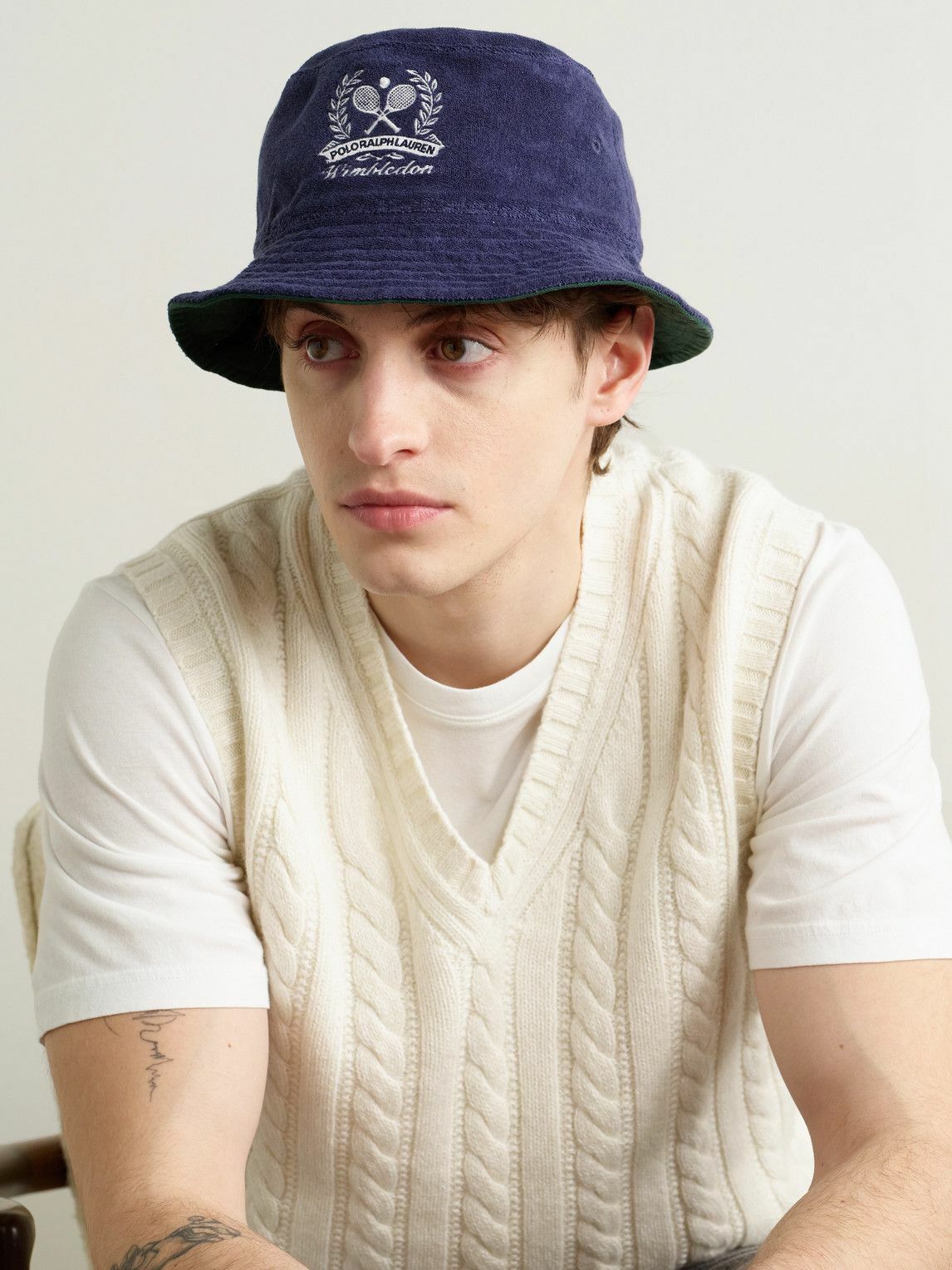 Polo Ralph Lauren - Wimbledon Reversible Logo-Embroidered Cotton-Twill and Terry Bucket Hat - Green