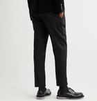 ALEXANDER MCQUEEN - Tapered Wool-Barathea Trousers - Black