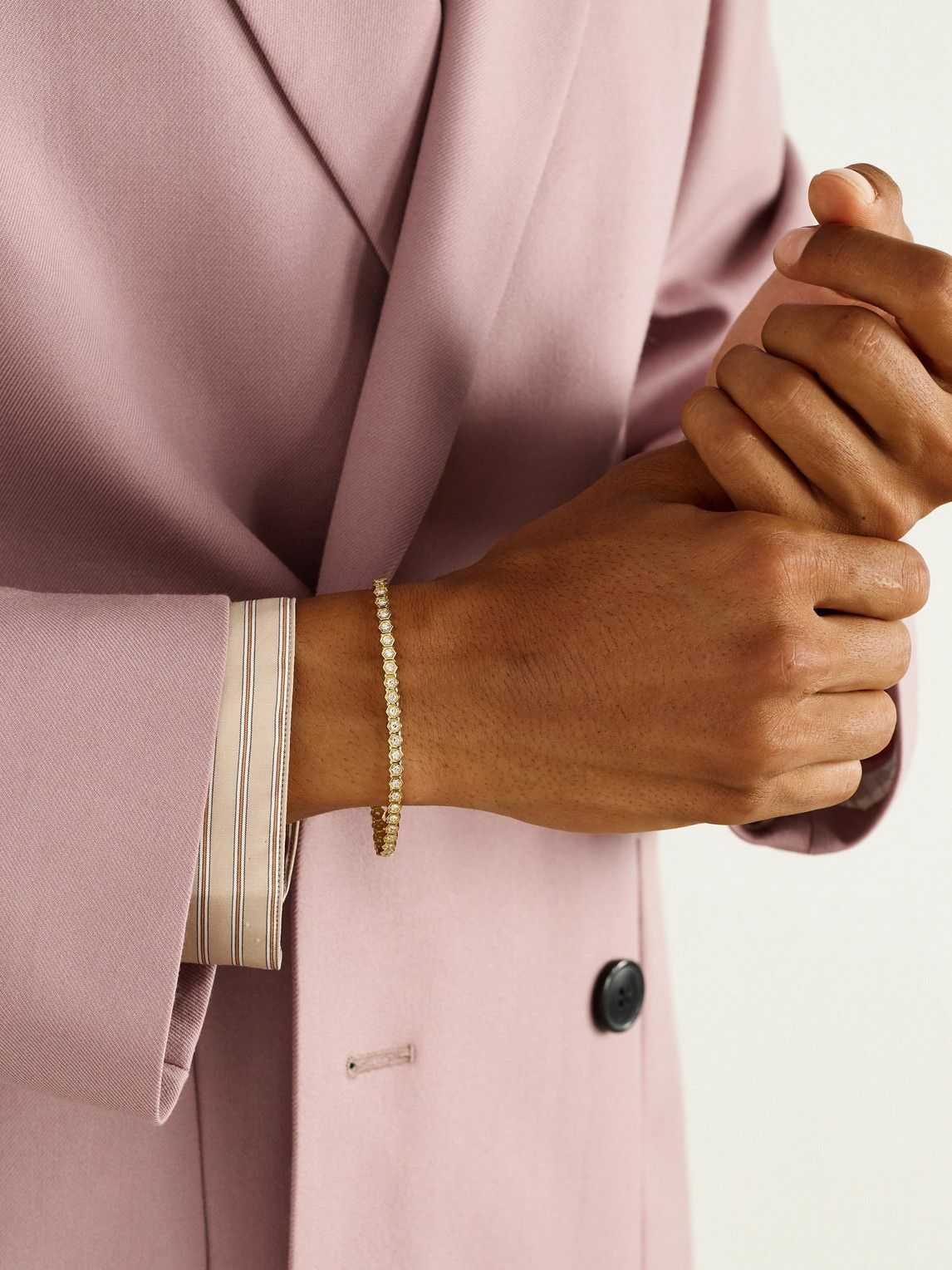 KOLOURS JEWELRY - Fortis Hexagon 18-Karat Gold Diamond Bracelet - Gold
