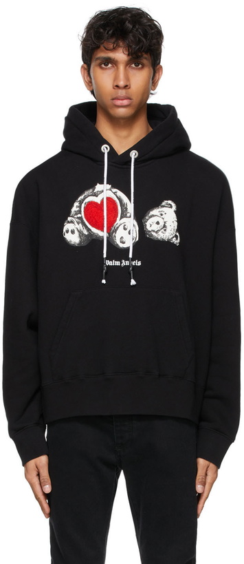 Photo: Palm Angels Black Bear In Love Hoodie