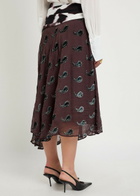 Tory Burch Paisley-devoré Asymmetric Silk-blend Midi Skirt Brown