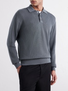 Begg & Co - Adrien Cashmere and Silk -Blend Polo Sweater - Gray