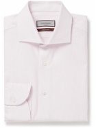Canali - Cotton and Linen-Blend Jacquard Shirt - Pink
