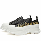 Alexander McQueen Men's Tread Slick Graffiti Sneakers in Black/Off White/Khaki