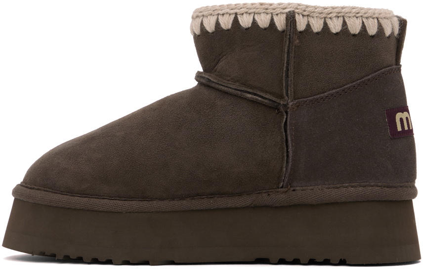 Mou SSENSE Exclusive Brown Classic Platform Boots
