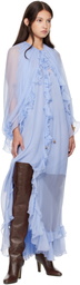 Chloé Blue Cape Maxi Dress