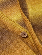 MCQ - Grow Up Logo-Appliquéd Striped Knitted Cardigan - Yellow