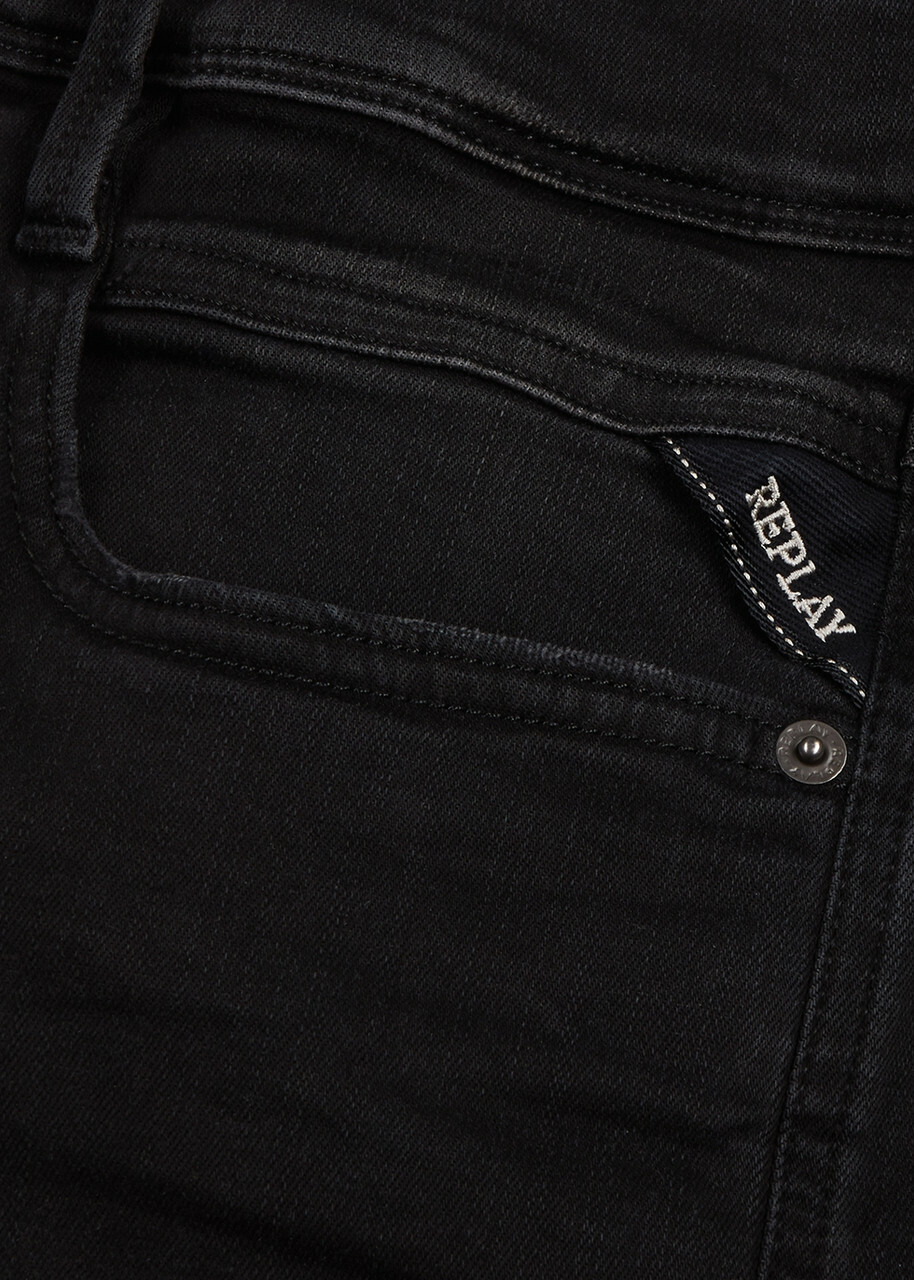 Replay Anbass Hyperflex Clouds Slim-leg Jeans Black
