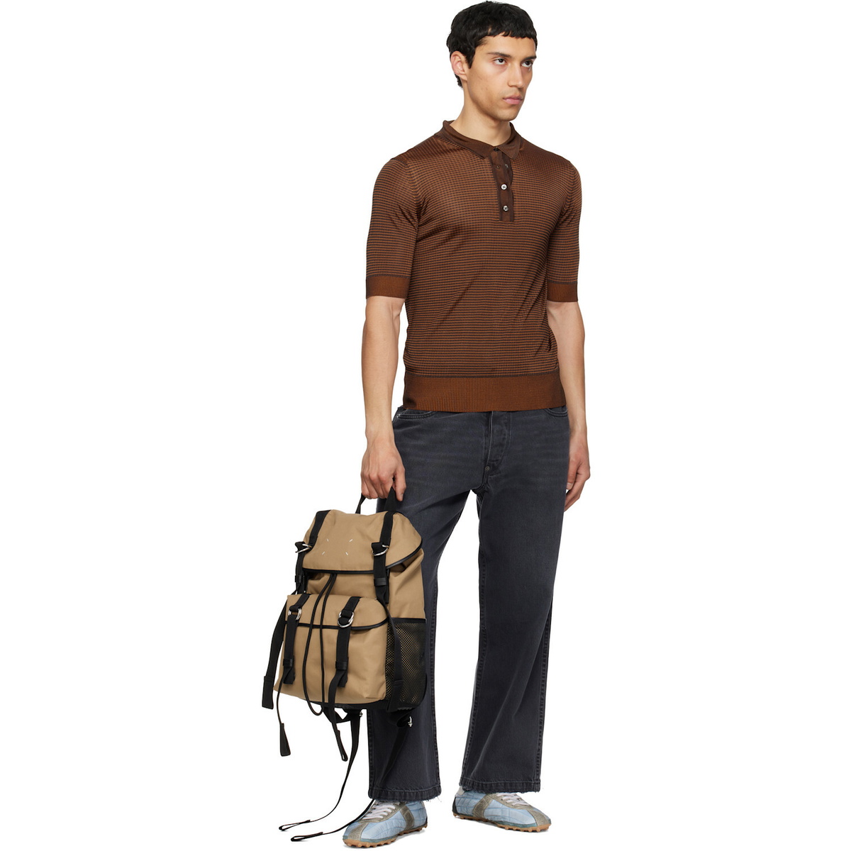 Maison Margiela Beige High Tech Medium Backpack