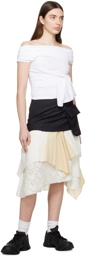 OPEN YY Off-White & Navy Pocket Skirt
