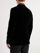 TOM FORD - Shelton Slim-Fit Silk Satin-Trimmed Velvet Tuxedo Jacket - Black