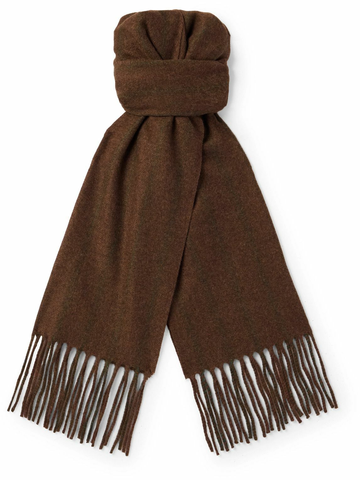 タグ付き　Loro Piana Fringed Cashmere Loro Piana - Fringed Logo-Jacquard Cashmere Scarf Loro Piana